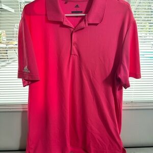 Adidas Pink Polo Shirt Sporty Casual Design